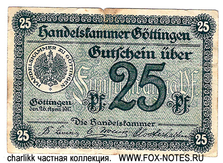 Handelskammer Göttingen 25 Pfennig 1917