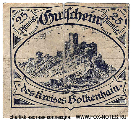 Kreis-Spar-Kasse zu Bolkenhain 25 Pfennig 1920