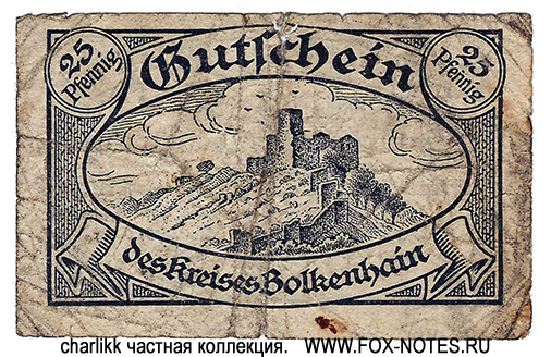 Kreis-Spar-Kasse zu Bolkenhain 25 Pfennig 1920