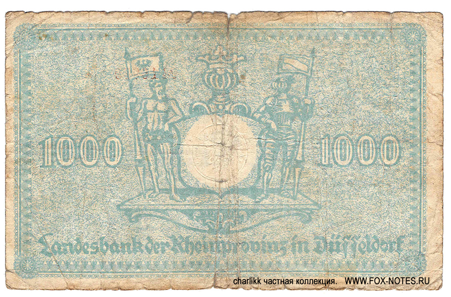 Landesbank der Rheinprovinz 10 Millionen Mark 1923