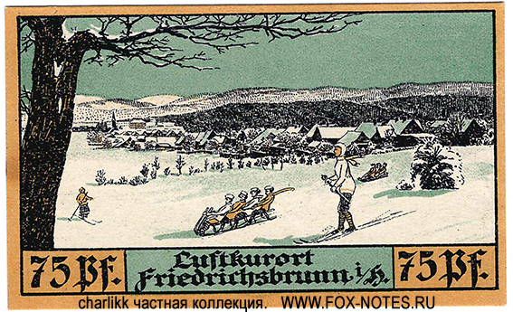 Luftkerort Friedrichsbrunn. 75 Pfennig. 1921.