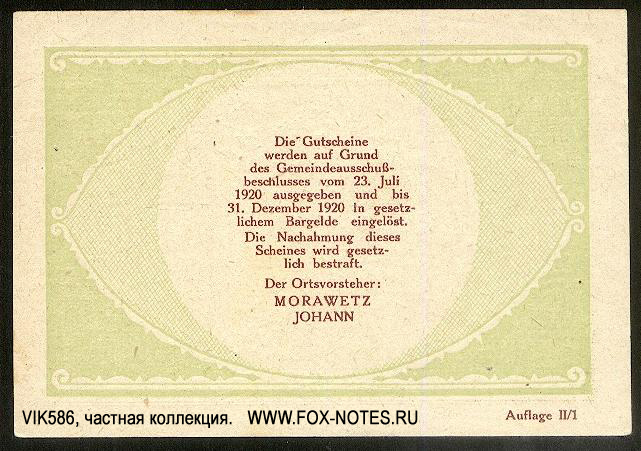 Ortsgemeinde Waidendorf 50 Heller 1920 Auflage II/1