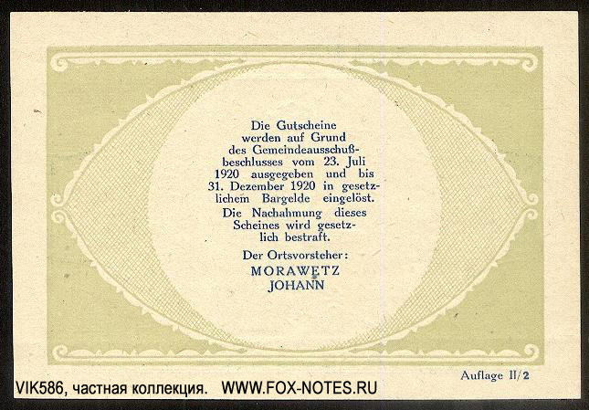 Gutschein Ortsgemeinde Waidendorf 30 Heller 1920 Auflage II/1