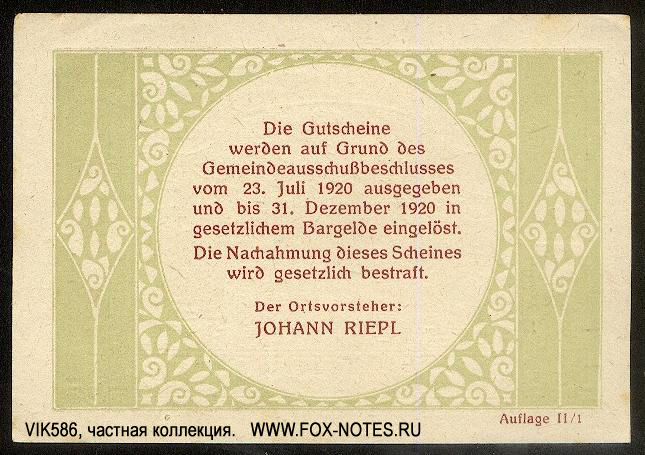 Ortsgemrinde Königsau 30 Heller 1920 Auflage II/1