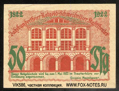 Schweidnitzer Stadttheater 50 Pfennig 1922