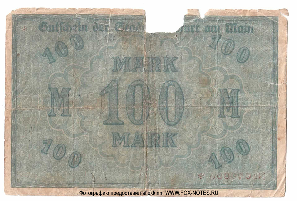 Frankfurt am Main 100 Mark 1922