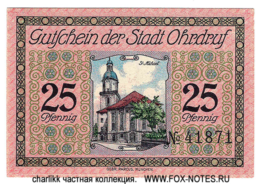 Stadt Ohrdruf 25 Pfennig 1921