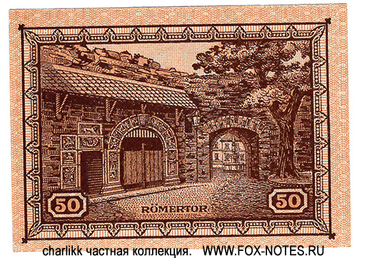 Gutschein Stadt Remagen. 50 Pfennig. 1.1. 1921.
