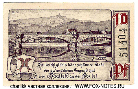 Stadt Saalfeld a Saale 10 Pfennig 1921
