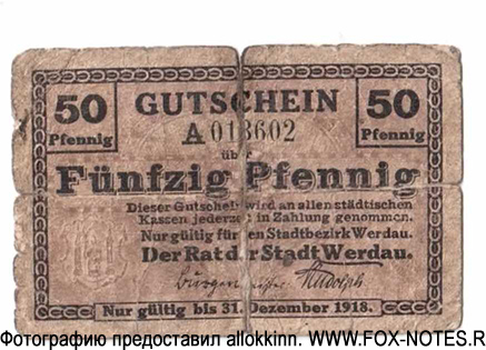 Werdau 50 Pfennig 1918