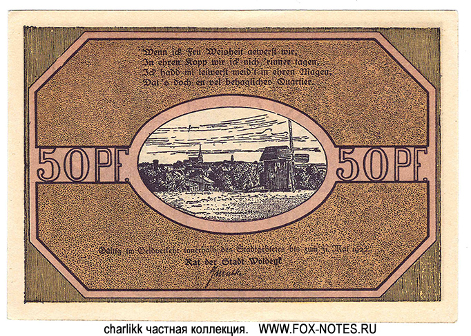 Stadt Woldegk 50 Pfennig 1922