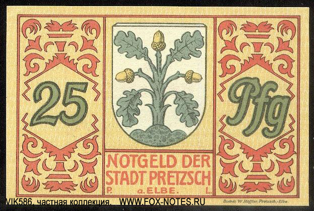 Notgeld der Stadt Pretzsch 25 Pfennig 1921