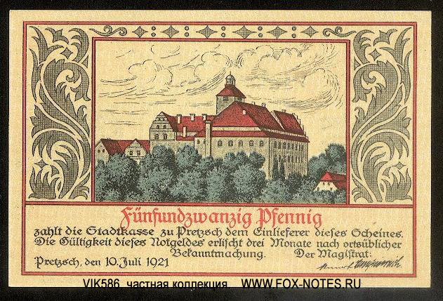 Notgeld der Stadt Pretzsch 25 Pfennig 1921