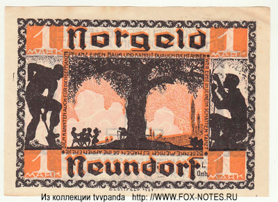 Neundorf. 1 Mark. 1. September 1921. Notgeld