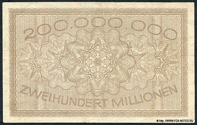 Stadt Köln. Gutschein 200 000 000 Mark. 14. September 1923.