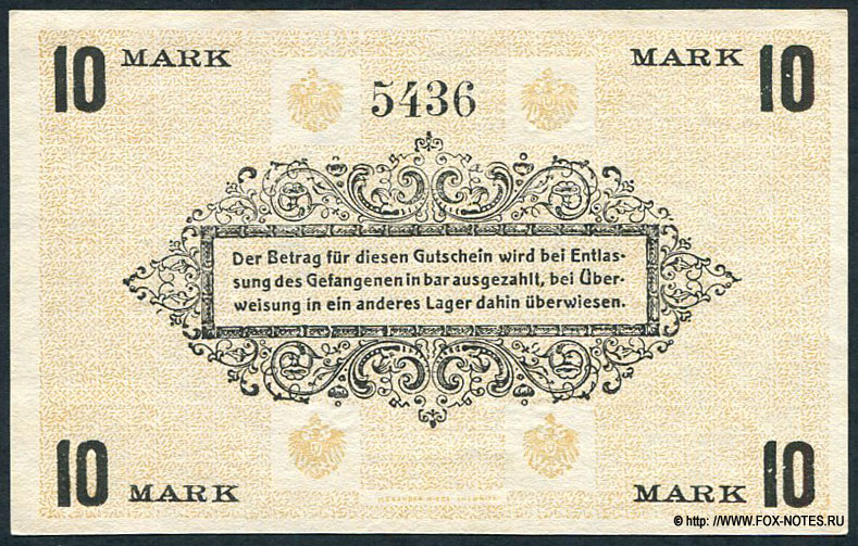 Kriegsgefangenen - Lager Bautzen i. Sa. 10 Mark.