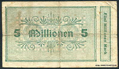 Steinkohlenbergwerk Gewerkschaft Neumühl Gutschein. 5 Millionen Mark. 7. September 1923.