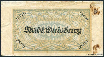 Stadt Duisburg 100000 Mark 1923