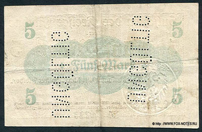 Gutschein der Kreises Filehne 5 Mark. 11. November 1918.