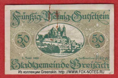 Stadtgemeinde Breisach 50 Pfennig 1920 Notgeld