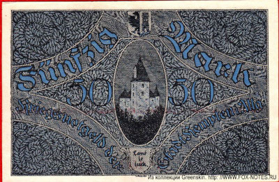Kriegsnotgeld Stadt Kempten in Allg. 2. November 1918. 50 Mark