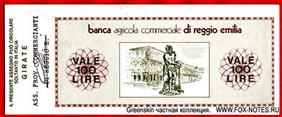 Banca Agricola di Reggio Emilia 100 lire 1977