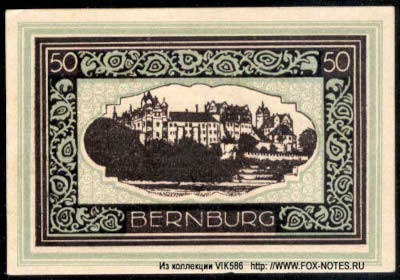 Stadt Bernburg Gutschein 50 pfennig 1920