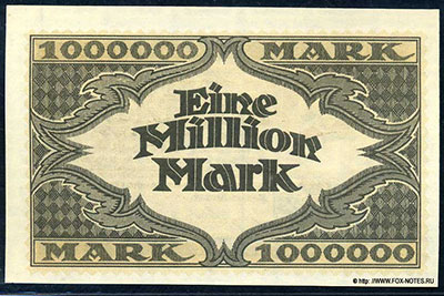 Hugo Stinnes Linien Notgeldschein 1 000 000 Mark 1923