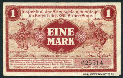Frankfurt am Mein 1 Mark 1917