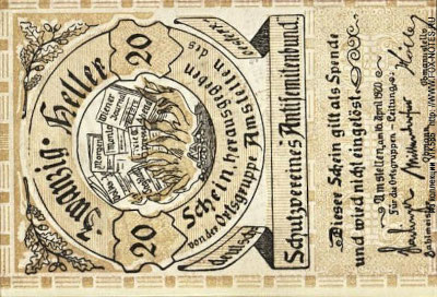 Schutzvereines Antisemitenbund 10 Heller 1920