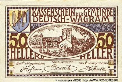 Gemeinde Deutsch-Wagram 50 Heller 1920 Notgeld