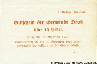 Gemeinde Dross NO 10   1920. 7. auflage