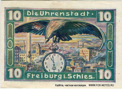 Stadt Freiburg in Schlesien 10 pfennig 1920 notgeld