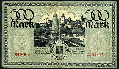 Bezirksverband der Amtshauptmannschaft Bautzen 500 Mark 1922