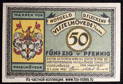 Flecken Visselhövede 50 Pfennig 1921