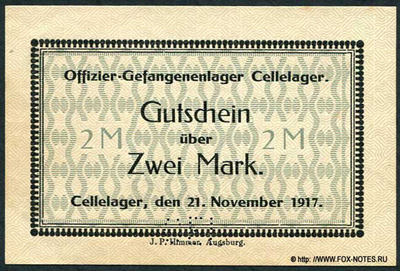 Offizier-Gefangenenlage Cellelager 2 Mark 1917