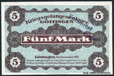 Kriegsgefangenenlager Göttingen 5 Mark 1917