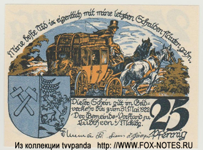 Reutergeld Lübtheen 25 Pfennig 1922