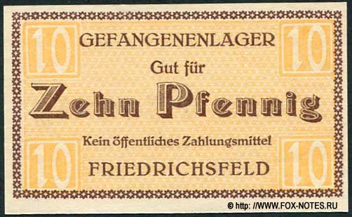 Gefangenenlager Friedrichsfeld 10 Pfennig