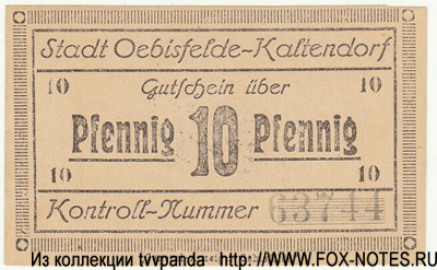 Stadt Oebisfelde-Kaltendorf 10 Pfennig notgeld