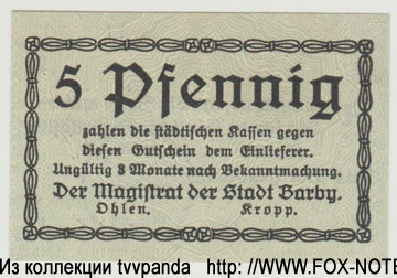Stadt Barby 5 Pfennig 1920
