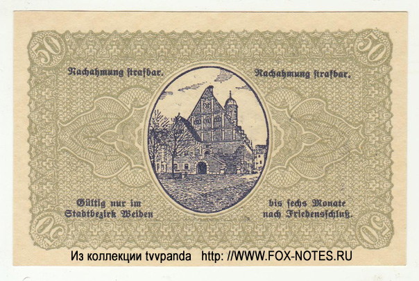 Stadtgemeinde Weiden 50 Pfennig 1918