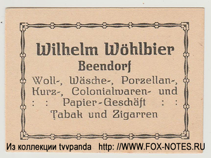 Wilhelm Wöhlbier, Beendorf 50 Pfennig