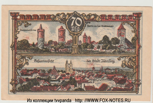 Notgeld der Stadt Jüterbog. 70 Pfennig. 1. Oktober 1920.