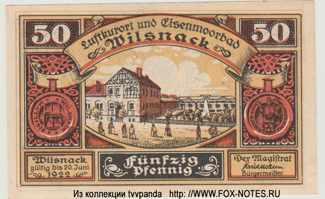 Wilsnack 50 Pfennig 1922