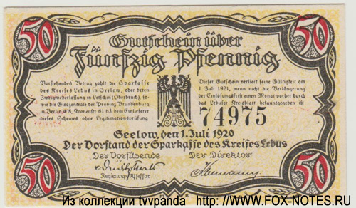 Kreises Lebus 50 Pfennig 1920