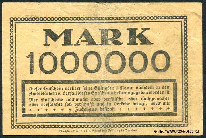 Dresden-Altschtadt 1 Million Mark 1923