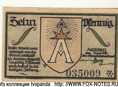 Stadt Arolsen 10 Pfennig 1921