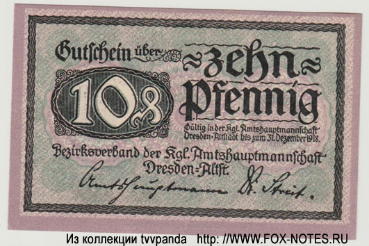 Dresden-Altschtadt 10 Pfennig 1918