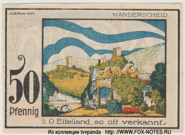 Eifelverein e. V. 50 Pfennig 1921